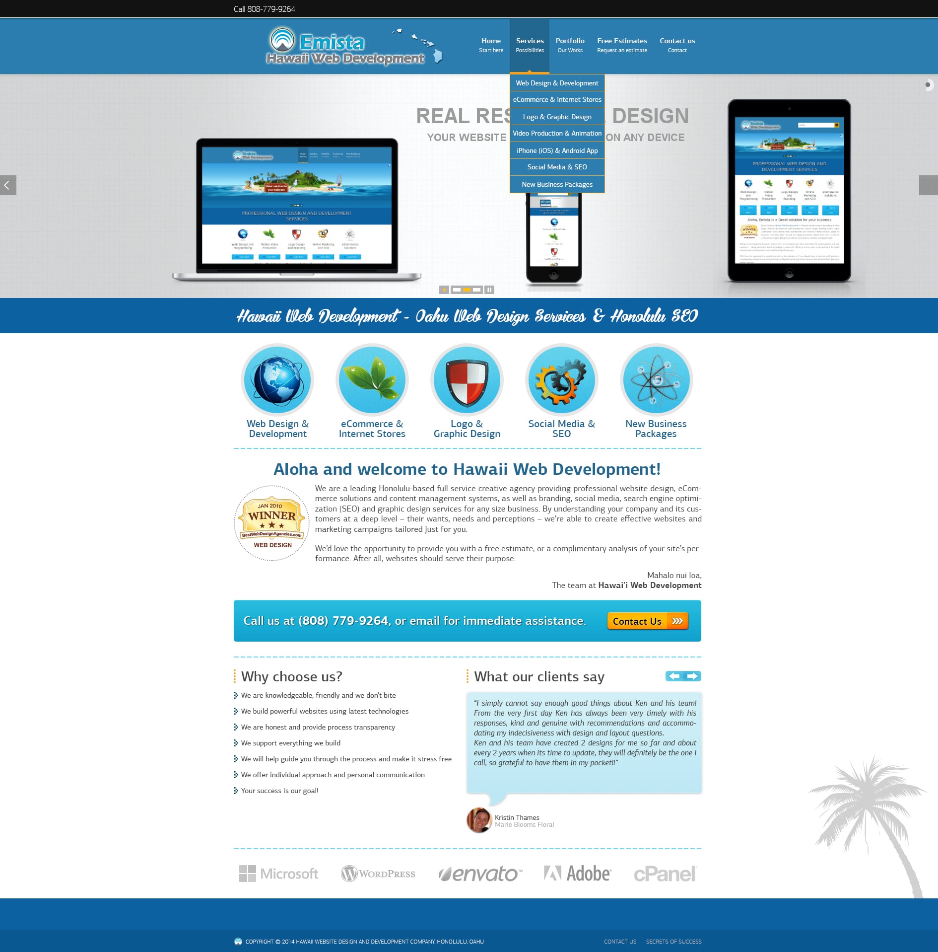 Website page design