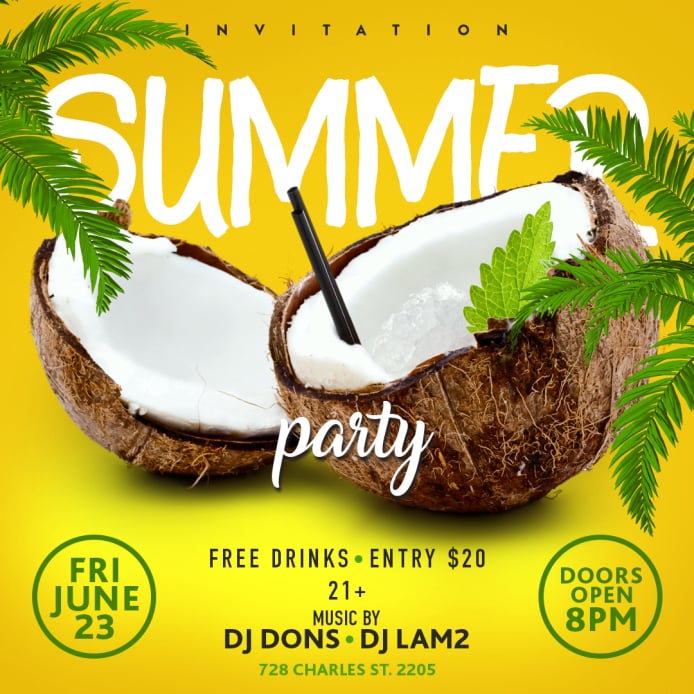 Summer party flyer design